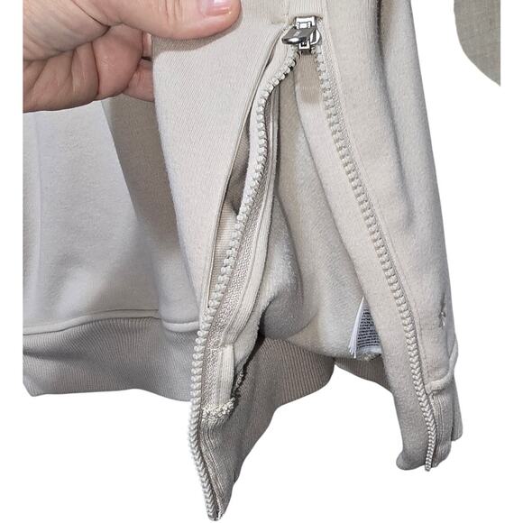 Athleta Retroplush Revive Sweatshirt Womens Small Beige 1/4 Zip Long Sleeve - Picture 5 of 7